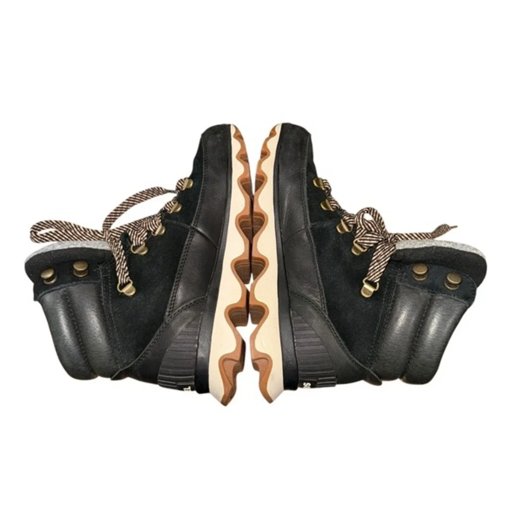 Sorel Kinetic Impact Conquest Womens 6 Pre-Owned Waterproof Winter Boots‎ Black